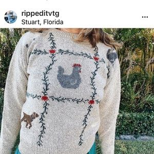 VINTAGE 80’S FARMHOUSE SWEATER
